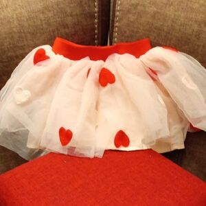 Cat & Jack Red and White Valentine's Skirt Size 2T